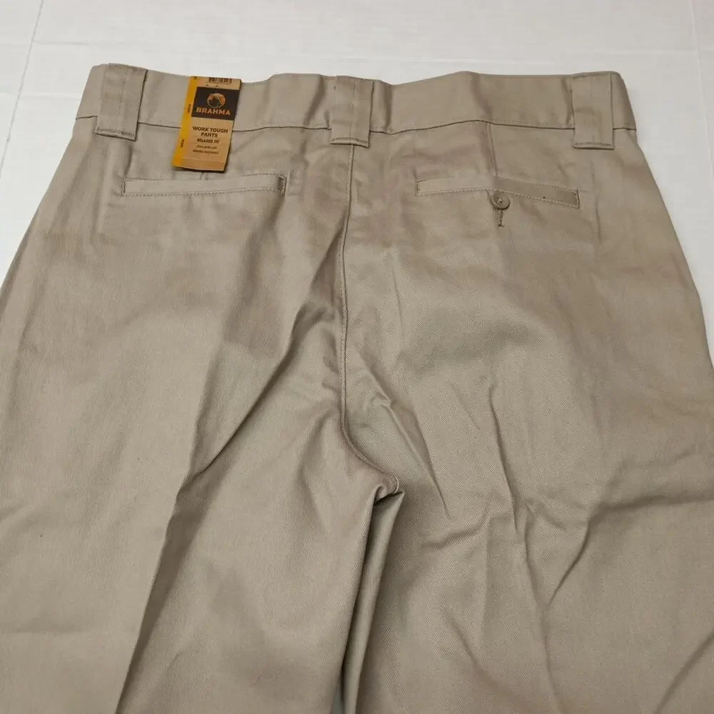 Brahma Men's Work Tough Pants Size 36x30 Sandy Taupe Fit‎